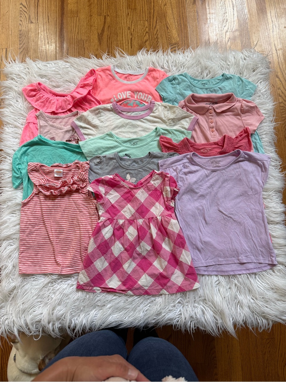 Mixed Girls Short Sleeve Tops & Dress - Pink, Coral, Mint, Lavender
